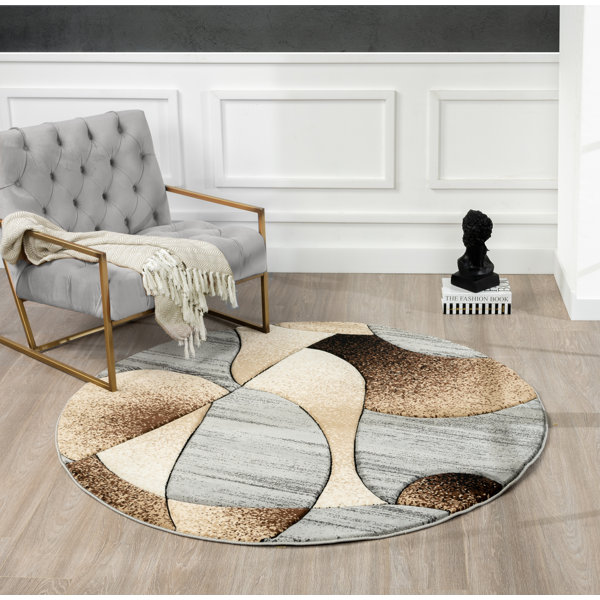 Wrought Studio Nekizia Abstract Brown/Gray Area Rug & Reviews Wayfair